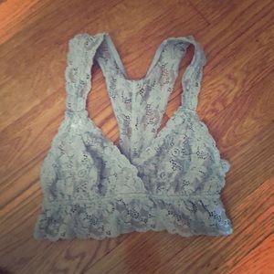 Racerback grey lace bralette